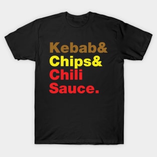 Kebab & Chips & Chili Sauce. T-Shirt